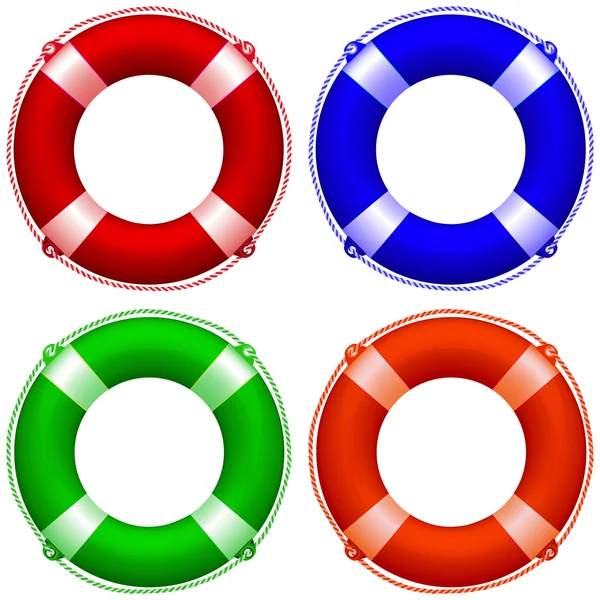 Life buoy collection — Stock Vector