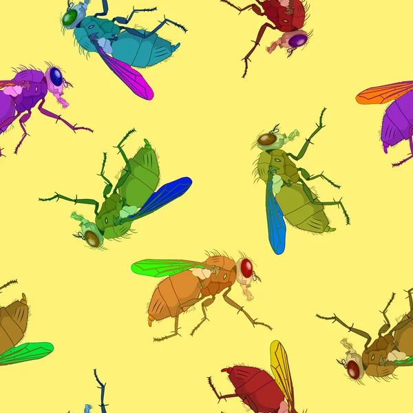 Patrón moscas — Archivo Imágenes Vectoriales