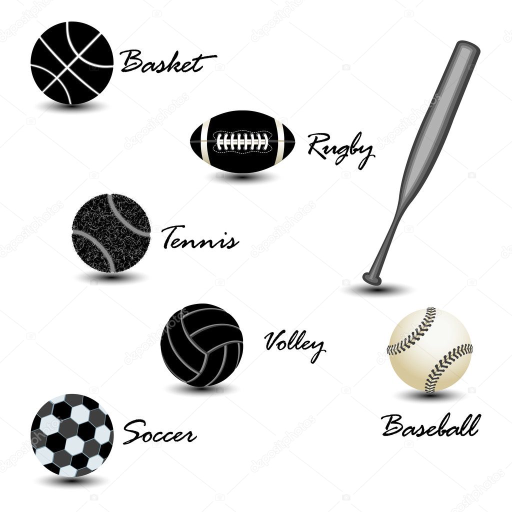 Sport balls against white