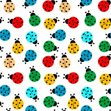 Ladybugs in colors seamless pattern clipart