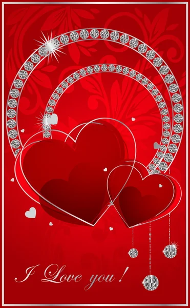 Αφηρημένα φόντο όμορφη κάρτα με καρδιές — Διανυσματικό Αρχείο