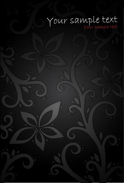 Чорний безшовний квітковий візерунок — стоковий вектор