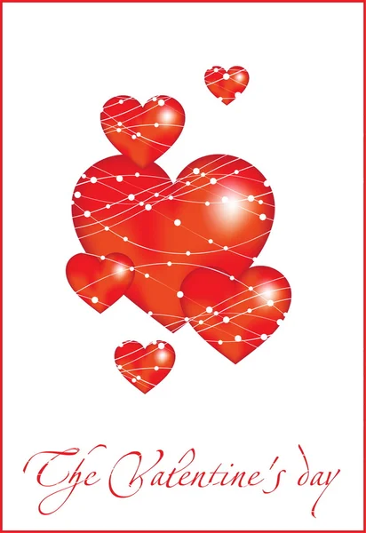 Декоративные красные сердца — стоковый вектор