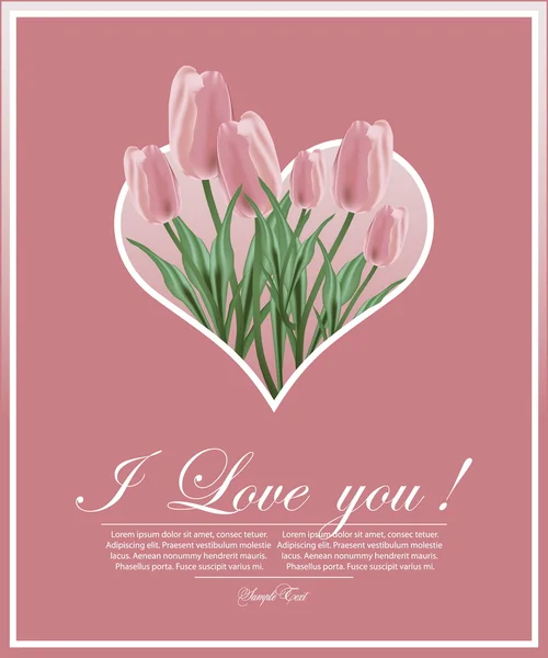 Fond floral pour la décoration avec tulipes — Image vectorielle