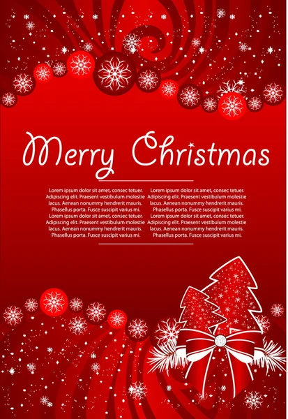 Arrière-plan rouge avec arbre de Noël — Image vectorielle