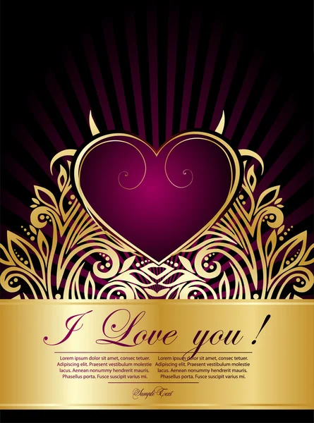 Violet hart Aftelkalender voor Valentijnsdag — Stockvector