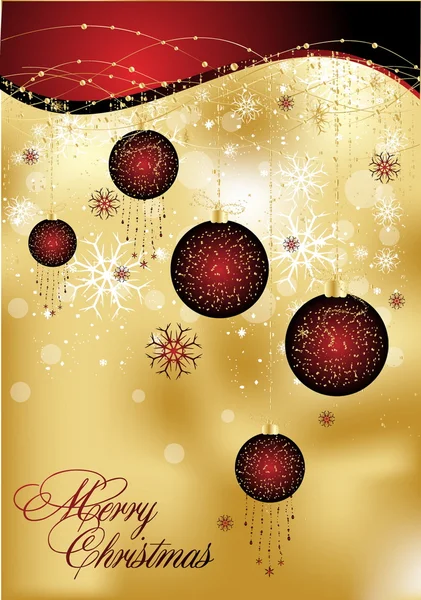 Carte de voeux de Noël avec boules — Image vectorielle