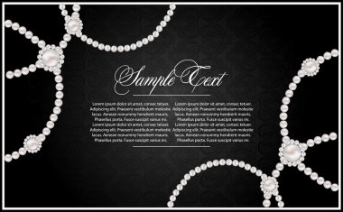 background with realistic vector pearls clipart