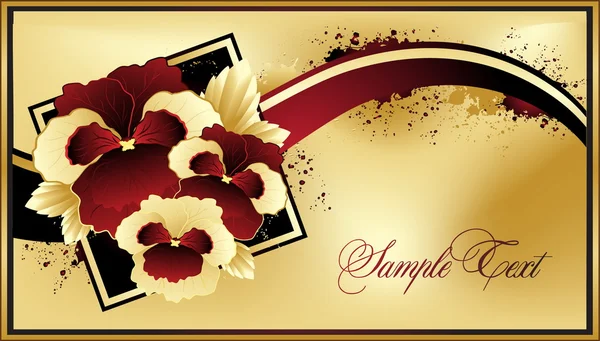 Carte florale or — Image vectorielle