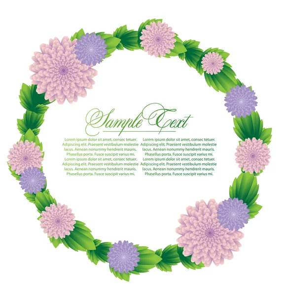 Ilustración con marco de flores — Vector de stock