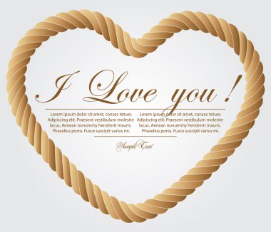 Heart shaped rope on white background clipart