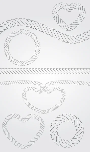 Ensemble de bordures de corde robustes vectorielles — Image vectorielle