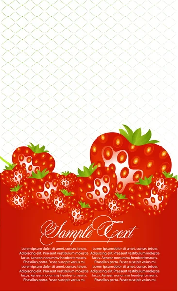 草莓果实与抽象卡 — 图库矢量图片
