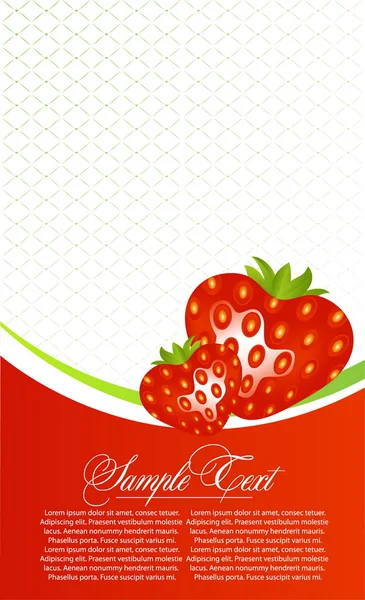 草莓果实与抽象卡 — 图库矢量图片