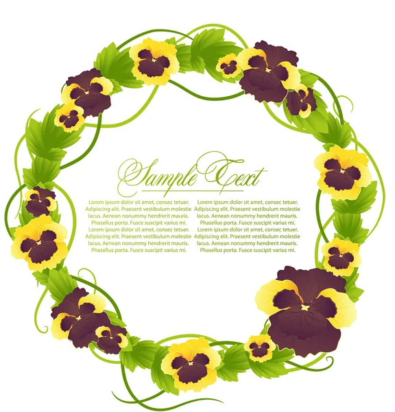 Illustratie met florale frame — Stockvector