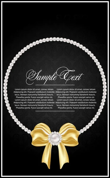 Tarjeta de felicitación abstracta con perlas — Archivo Imágenes Vectoriales