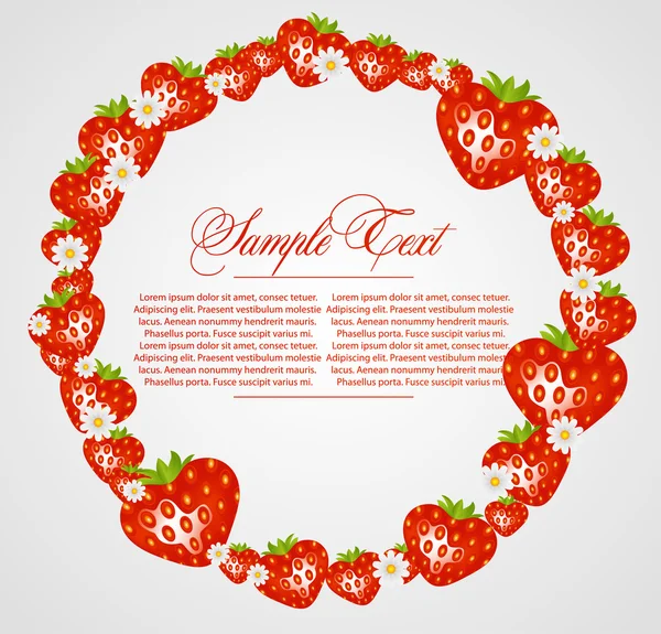 草莓果实具有抽象框架 — 图库矢量图片