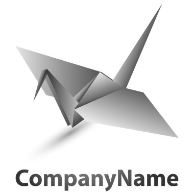 Origami swan logo clipart