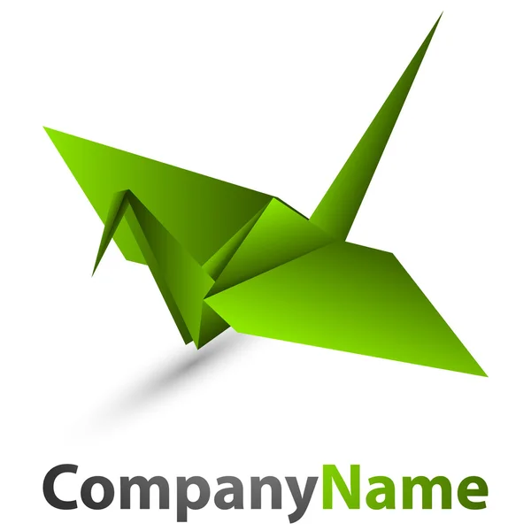 Origami logotipo do cisne — Vetor de Stock