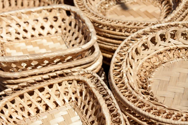 stock image Close-up of the woven plates