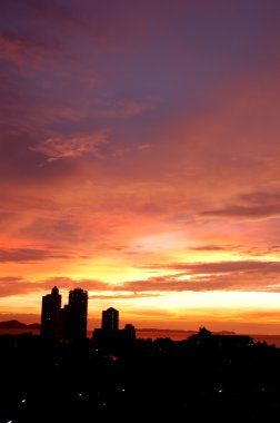 pattaya city, Tayland deniz günbatımı