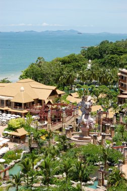 Beach and recreation area of the modern luxury hotel, Pattaya, T clipart