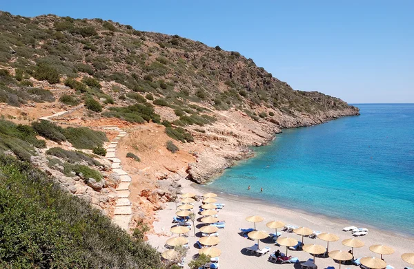 Пляж роскошного отеля, Крит, Греция — стоковое фото