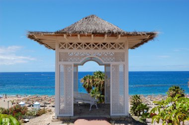 Sea view kulübe ile tezgah üzerinde beach Hotel'in lüks, tenerife Isl