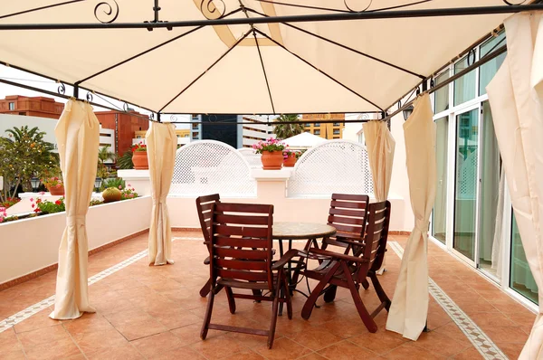 Outdoor terrace at luxury villa, Tenerife island, Spain — Stock Photo, Image