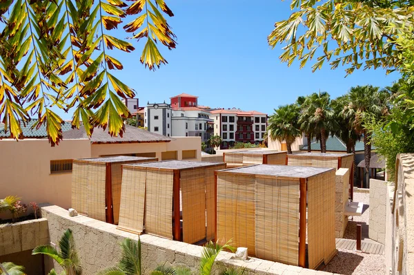 View on a SPA massage huts at luxury hotel, Tenerife island, Spa — Stock Photo, Image