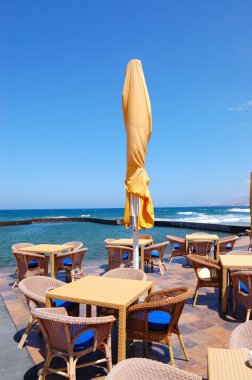 açık restaurant, deniz kıyısında, ada tenerife, İspanya