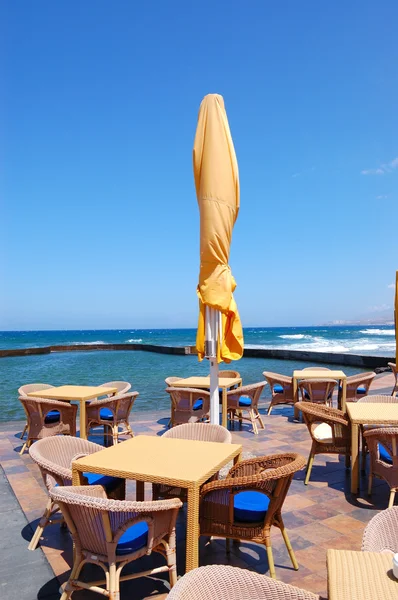 Açık restaurant, deniz kıyısında, ada tenerife, İspanya — Stok fotoğraf