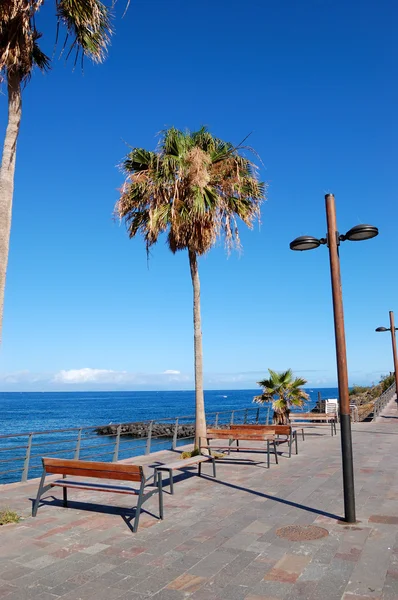 Frente ao mar na Playa de las Americas, ilha de Tenerife, Espanha — Fotografia de Stock