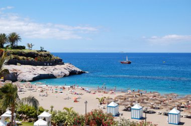 Beach of the luxury hotel, Tenerife island, Spain clipart