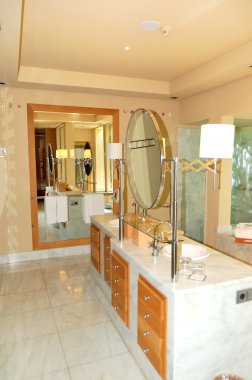 Bathroom interior in the luxury villa, Tenerife island, Spain clipart