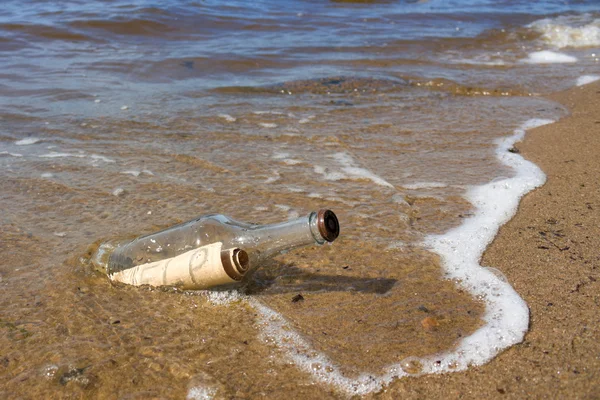 stock image Bottle into the sea.