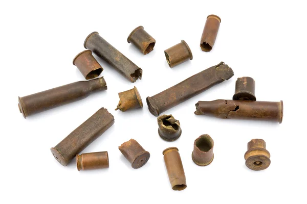 Fragmentary bullets on a white background. — Stock Photo, Image