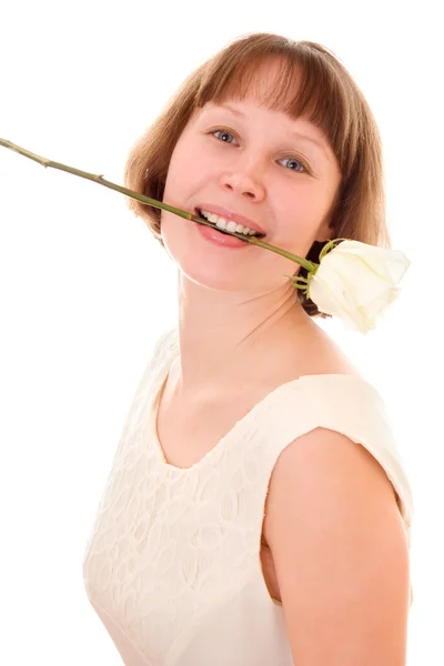 Κορίτσι με τριαντάφυλλο. — Φωτογραφία Αρχείου