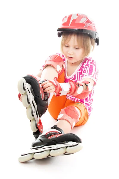 En flicka på rullskridskor. — Stockfoto