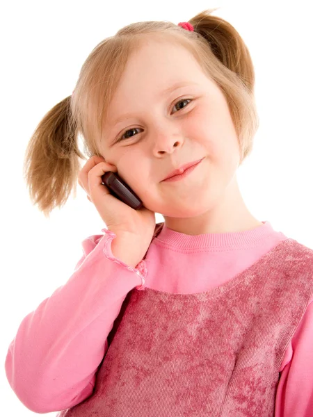 Dívka mluví po telefonu. — Stock fotografie