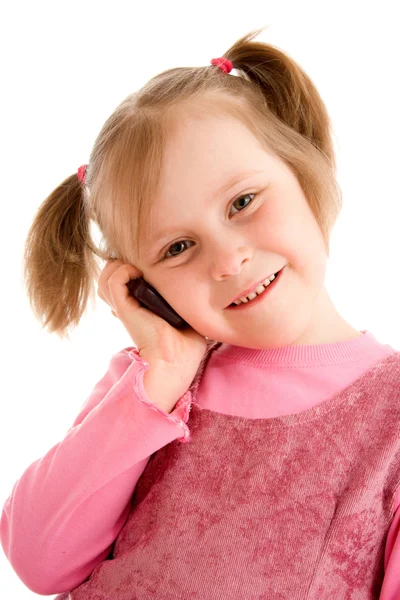 Dziewczyna rozmawiająca przez telefon. — Zdjęcie stockowe