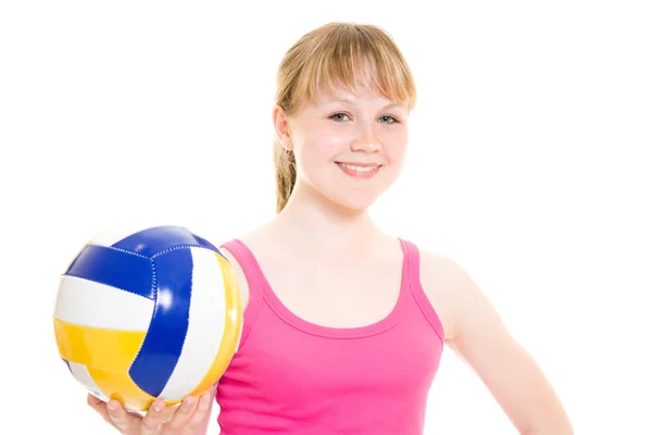 Volleyball girl with the ball. — Stock Photo, Image