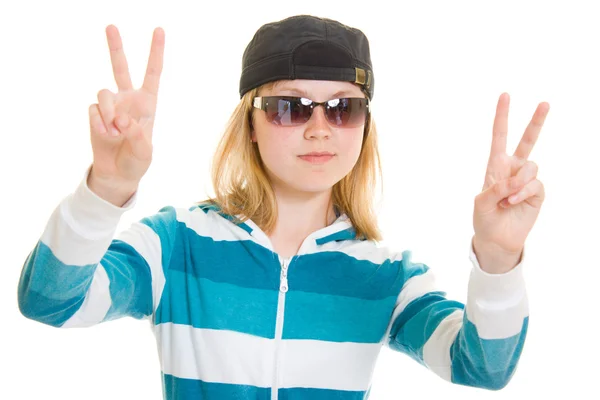 Cool teen on white background. — Stock Photo, Image