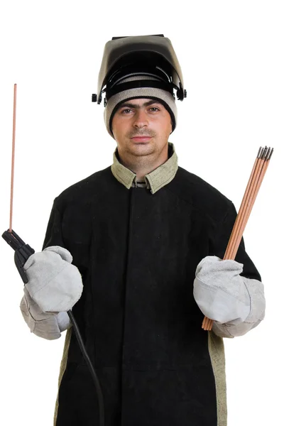 Welder on a white background. — Stock Photo, Image