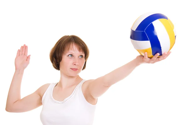 Volleyball-Mädchen mit dem Ball. — Stockfoto