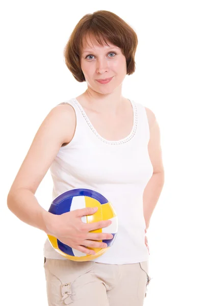 Siatkówka dziewczyna z piłką. — Zdjęcie stockowe