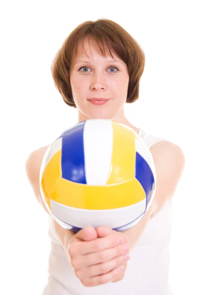 Volleyball-Mädchen mit dem Ball. — Stockfoto