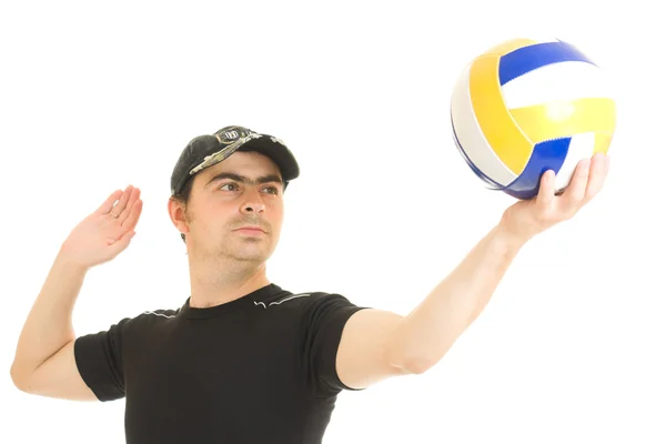 Stock image Volleyball men with the ball.