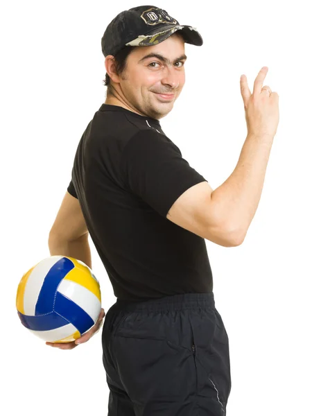 Voleibol homens com a bola . — Fotografia de Stock