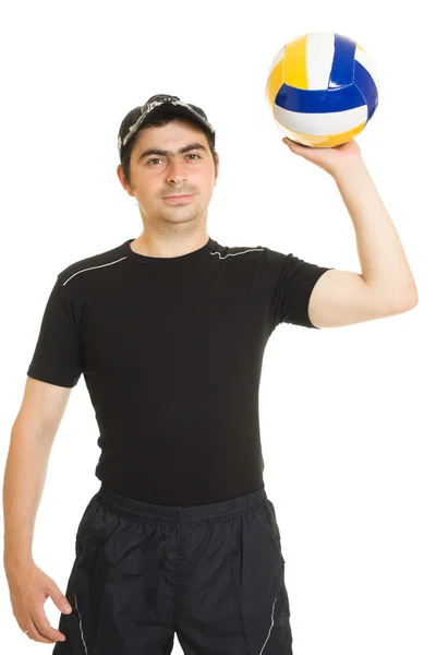Volejbal muži s míčem. — Stock fotografie
